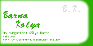 barna kolya business card